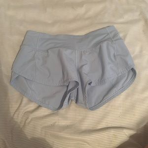 lululemon speed up shorts; size 0; 2.5 inch inseam